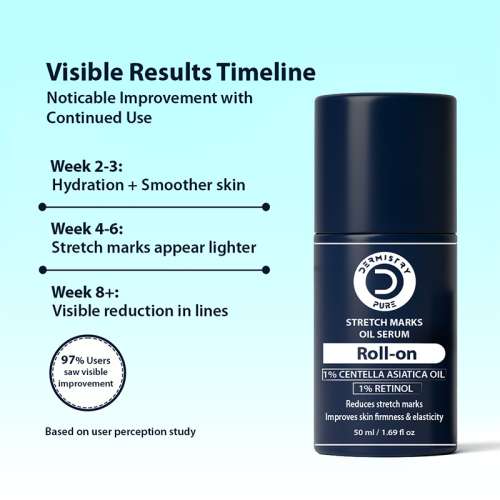 Dermistry: Stretch Marks Scar Removal Roll On Oil Serum Pregnancy Safe with Shea Butter Bio Oils 50ml