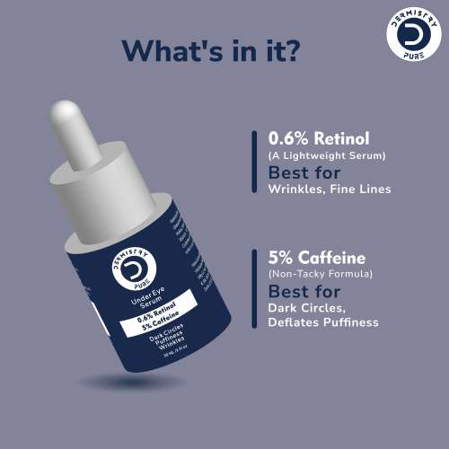 Dermistry: 0.6% Retinol Caffeine Under Eye Care Cream Serum Dark Circles Puffiness Wrinkle Puffy Eyes 30ml