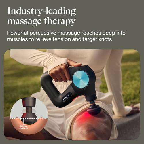 Therabody: TheraGun Pro Plus 6-in-1 Deep Tissue Percussion Massage Gun - Handheld Personal Massager for Full Body Pain Relief & Muscle Tension with Biometric Breathwork, Vibration, & Heated Attachments