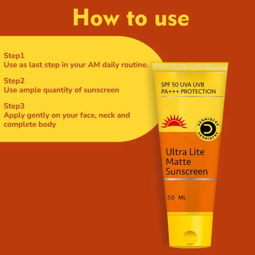 Dermistry: SPF 50 UV Sunscreen Oil Free Water Based Sun Care for Oily Acne Prone & Sensitive Skin 50ml