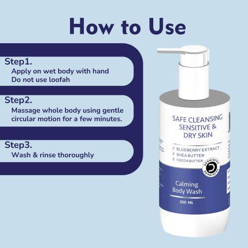 Dermistry: Sensitive Dry Skin Soap Free Moisturizer Body Wash Sulphate Paraben Free for Men Women 200ml