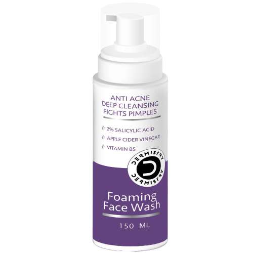 Dermistry: 2% Salicylic Acid Niacinamide Foaming Face Wash for Oily Acne Prone Skin Open Pore Pimples 150ml