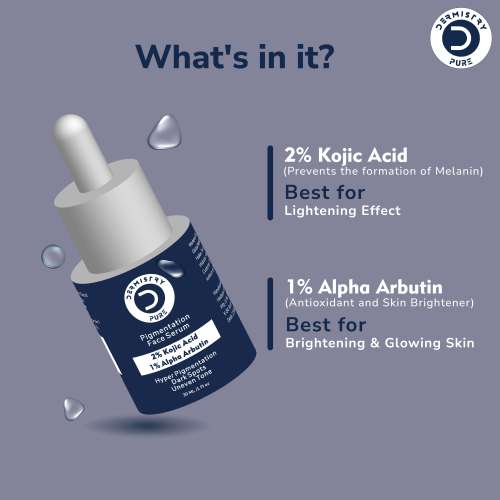 Dermistry: 2% Kojic Acid Alpha Arbutin Pigmentation Removal Spots Correcting Glowing Skin Face Serum 30ml