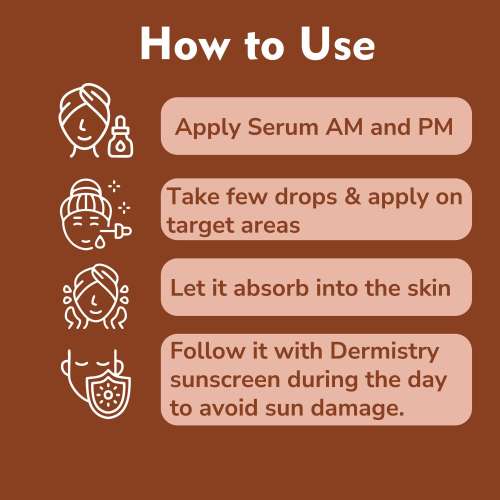 Dermistry: 2% Kojic Acid Face Serum Pigmentation Dark Spots  Removal Whitening Glowing Skin Fairness 30ml