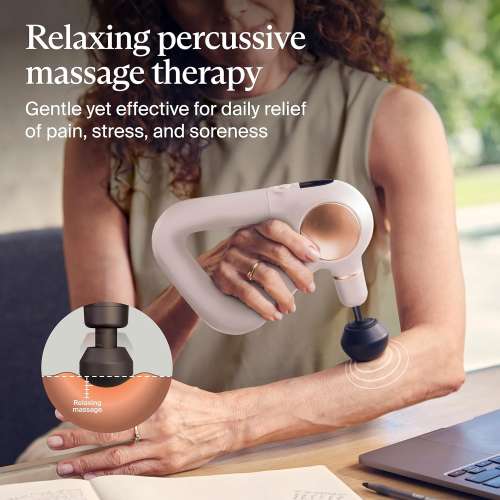 Therabody: TheraGun Sense Percussion Massage Gun - Deep Tissue Personal Massager with Preloaded Breathwork Routines for Stress Relief, Pain Relief & Muscle Soreness in Neck, Back, Leg and Knee (White)