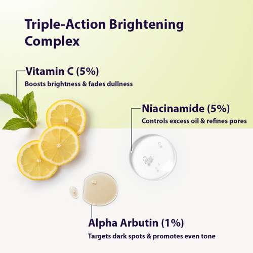 Dermistry: Vitamin C Oily Skin Moisturizer Face Gel with Niacinamide Alpha Arbutin for Glowing Skin 50ml