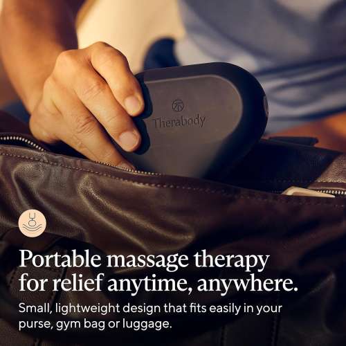 Therabody: TheraGun Mini 2.0 - Handheld Electric Massage Gun - Compact Deep Tissue Treatment for any Athlete On The Go - Portable Percussion Massager with QuietForce Technology & 3 Foam Attachments (Black)