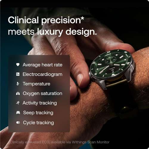 Withings: ScanWatch Nova, Heart Health Hybrid Smartwatch for Men & Women, Green