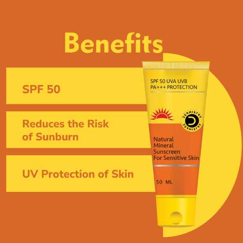 Dermistry: SPF 50 UV Mineral Based Sunscreen Oil Free Sun Care for Children Kids & Sensitive Skin 50ml