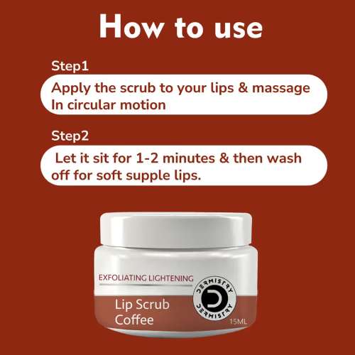 Dermistry: Coffee Lip Scrub Balm For Lightening Pigmentation Dark Pigmented Dry Chapped Lips 15ml