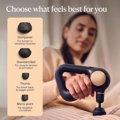Therabody: TheraGun Sense Percussion Massage Gun - Deep Tissue Personal Massager with Preloaded Breathwork Routines for Stress Relief, Pain Relief & Muscle Soreness in Neck, Back, Leg and Knee (Black)