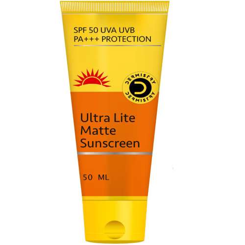 Dermistry: SPF 50 UV Sunscreen Oil Free Water Based Sun Care for Oily Acne Prone & Sensitive Skin 50ml
