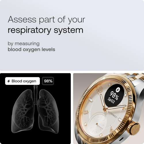Withings: ScanWatch Nova Brilliant, Heart Health Hybrid Unisex Smartwatch, Gold-Silver