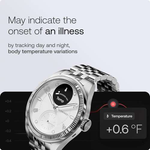 Withings: ScanWatch Nova Brilliant, Heart Health Hybrid Unisex Smartwatch, Silver