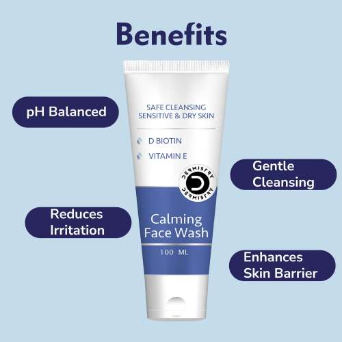 Dermistry: Sensitive Dry Skin Gentle Cleanser Face Wash Moisturizing Creamy Sulphates&SoapFree 100ml