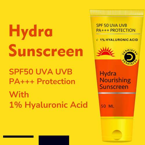 Dermistry: SPF 50 UV Sunscreen 1% Hyaluronic Acid Sun Care For Dry Oily Sensitive Skin Children Kids 50ml