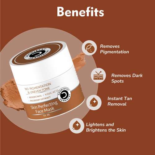 Dermistry: Kojic Acid DTan Face Pack Mask for  Detan Dark Spots Pigmentation Tan Removal Lightening 50ml
