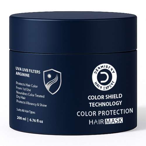 Dermistry: Color Protection Hair Mask for Chemical & Heat Treated Damaged Hair for Smoothening Shine 200ml