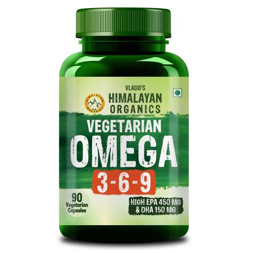 Vlado's Himalayan Organics: Omega 3 6 9-2000mg/Serving I Vegetarian Omega 3 I Source from Flax Seed I Support Muscle,Bone,Heart & Skin - No Fish Burps Oil Used Capsules for Men & Women- 90 Capsules