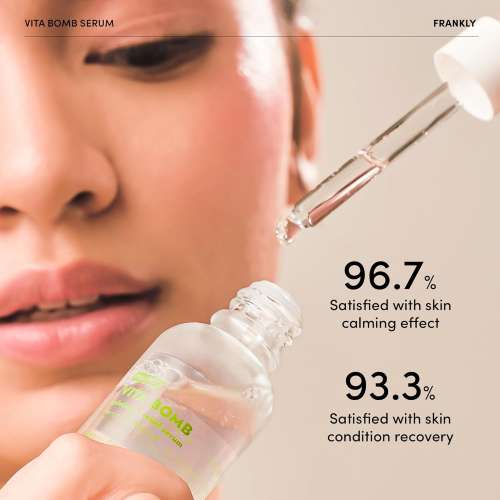 Frankly: Vita Bomb Serum | Vitamin B3 B5 | Calming | Sensitive Skin | Dark Spot Care | Hydration | Antioxidant | Korean Skincare | 30ml
