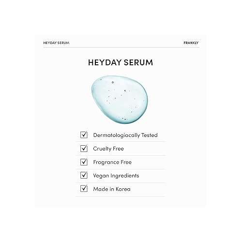 Frankly: Heyday Serum | Deep Hydration | 1.125% Panthenol | Hyaluronic Acid | Barrier Repair | Anti-Aging | Plumping | Korean Skincare | 30ml