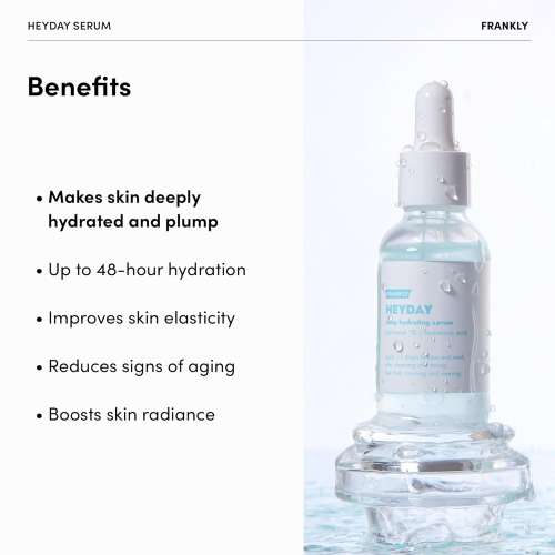 Frankly: Heyday Serum | Deep Hydration | 1.125% Panthenol | Hyaluronic Acid | Barrier Repair | Anti-Aging | Plumping | Korean Skincare | 30ml