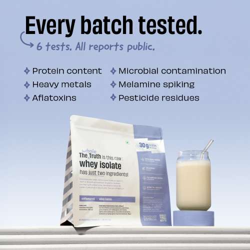 The Whole Truth: Whey Protein Isolate Unflavoured 1 kg (2.2 lbs)  30g Protein per scoop  7.7g BCAA  100% Authentic Whey & No Adulteration  Improved Strength, Faster Recovery & Muscle Building
