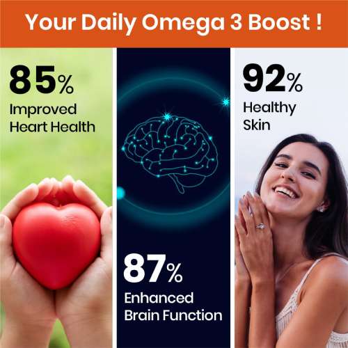 Vlado's Himalayan Organics: Vegetarian Omega 3 - 1120 MG Supplement | 3X Strength | Veg DHA | Vegetarian Omega 3 | Algal DHA | Plant Based | No Fish oil Used I Healthy Heart, Joints & Eyes I Omega Capsules for Men & Women- 60 Veg Capsules