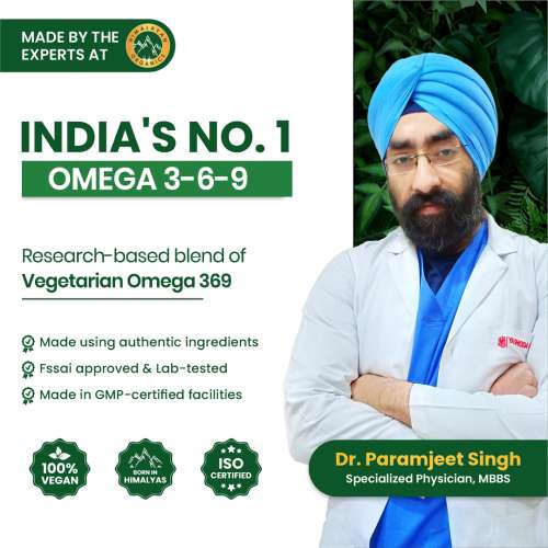 Vlado's Himalayan Organics: Omega 3 6 9-2000mg/Serving I Vegetarian Omega 3 I Source from Flax Seed I Support Muscle,Bone,Heart & Skin - No Fish Burps Oil Used Capsules for Men & Women- 90 Capsules