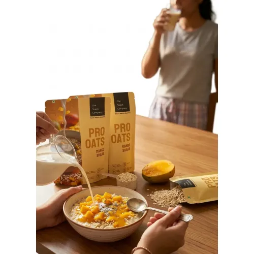 The Snack Company: Protein Oats Pack of 3- Mango Shake | 20.46g Protein | 6.14g Fibre | No Soy | Whey & Milk Protein Blend 180gm