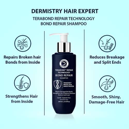 Dermistry: Sulphate Free Bond Repair Shampoo TeraBond Maleic Acid Protein for Dry Dull Damaged Hair 200ml