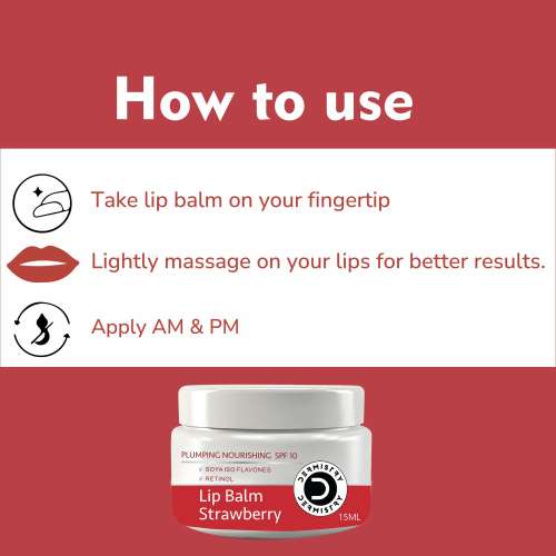Dermistry: Strawberry Tinted Lip Balm with Spf for Pigmentation Dry Dark Chapped Pigmented Lips 15ml