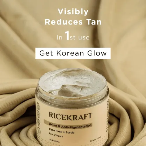 Ricekraft: De Tan Face Pack & Scrub with Rice & Walnut 100gm