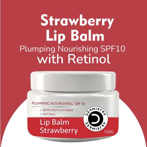 Dermistry: Strawberry Tinted Lip Balm with Spf for Pigmentation Dry Dark Chapped Pigmented Lips 15ml