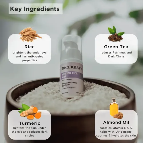 Ricekraft: Under Eye Cream for Dark Circles and Puffiness 15gm