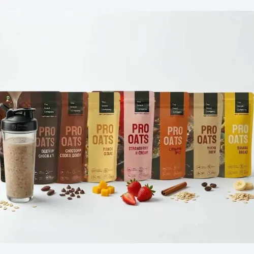 The Snack Company: Protein Oats - 7 Assorted Flavors for the week | 20g Protein| 6g Fibre | No Soy | Whey & Milk Protein Blend (60gm*7)