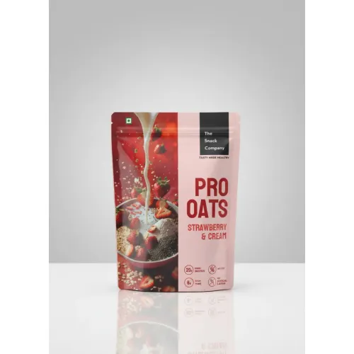 The Snack Company: Protein Oats Pack of 3 - Strawberry & Cream | 20.41g Protein | 6.37g Fibre | No Soy | Whey & Milk Protein Blend 180gm