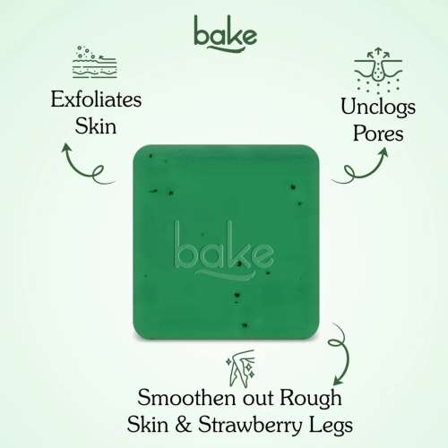 Bake Cosmetics: 10% AHA + 1% BHA Scrub Treatment Soap with Lactic Acid For Clogged Pores, Exfoliation, Strawberry Skin & Bright Underarms Pack of 4(100gm x 4)
