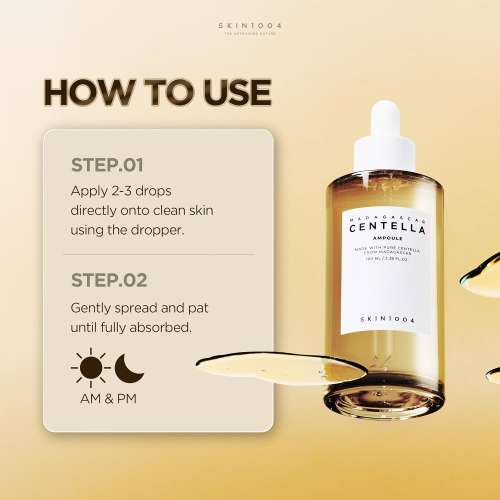 SKIN1004: Madagascar Centella Ampoule  | Calming Care | Sensitive Skin | Hydrating | Glow Boost | 100ml