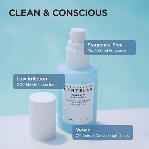 SKIN1004: Madagascar Centella Hyalu-Cica Blue Serum  | Calming Care | Sensitive Skin | Hydrating | Glow Boost | 30ml
