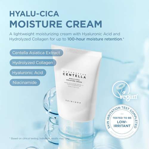 SKIN1004: Madagascar Centella Hyalu-Cica Moisture Cream  | Calming Care | Sensitive Skin | Moisturizer | Barrier Support | 75ml