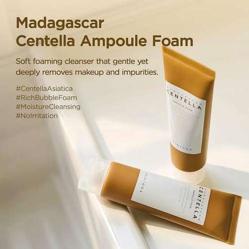 SKIN1004: Madagascar Centella Ampoule Foam  | Calming Care | Sensitive Skin | Face Cleanser | Deep Cleansing | Pore Care | Glow Boost | 125ml