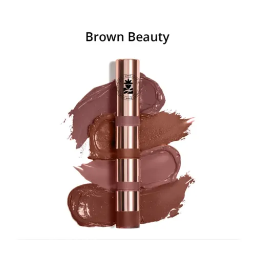 BOBI: 4 in1 Lip Kiss Stacker Brown Beauty Liquid Lipstick | 4 Lip Shades in 1 | Velvet Matte Finish | Travel-Friendly | Highly Pigmented | 8ml