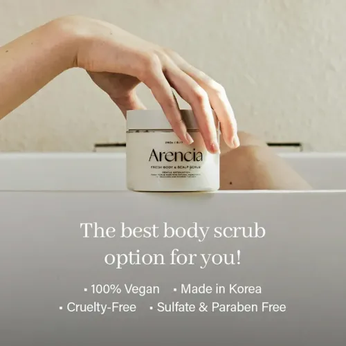 Arencia: Fresh Cloud Body & Scalp Scrub Geranium & Primrose | Exfoliating | Scalp Care | 260gm