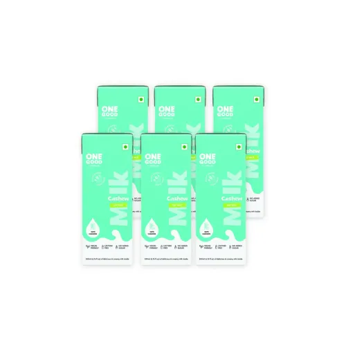 Nourish You: One Good by Nourish You No Added Sugar Cashew Oat Plant Based Milk | Lactose-Free | Gut-Friendly | Dairy-Free | Vegan | No Added Sugar | Plant Protein | 200ml Pack of 6 | 1200ml