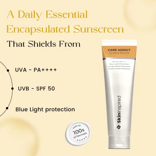 SkinInspired: Care Addict Hyaluronic Acid Sunscreen | SPF 50 PA++++ | Hydrating Sunscreen | 50gm