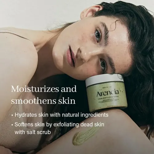 Arencia: Fresh Cloud Body & Scalp Scrub French Mint & Lily | Exfoliating | Scalp Care | 260gm