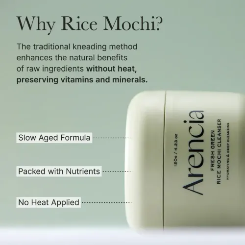 Arencia: Fresh Green Rice Mochi Cleanser | Gentle Cleansing | Hydrating | 120gm