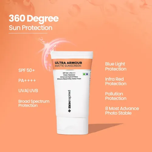 SkinInspired: Ultra Armour Sunscreen Gel SPF 50 | PA++++ | Oil-Free Sun Protection Gel | 50gm