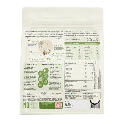 Happy Cultures: Dubai Kunafa Chocolate Fermented Yeast Protein Isolate|24g Protein|PDCAAS of 1|No Bloat, Heat-Stable | Has All 9 Essential Amino Acids| 505gm